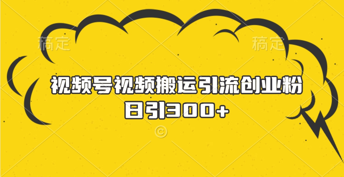 视频号视频搬运引流创业粉,日引300+