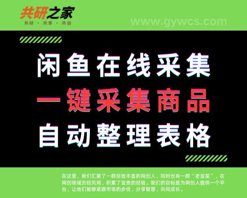 闲鱼浏览器在线采集插件，一键采集下载自动整理表格。