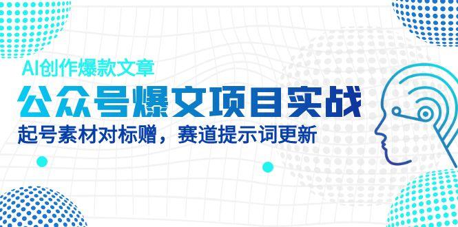 公众号爆文项目实战,AI创作爆款文章,起号素材对标赠(附赛道AI提示词