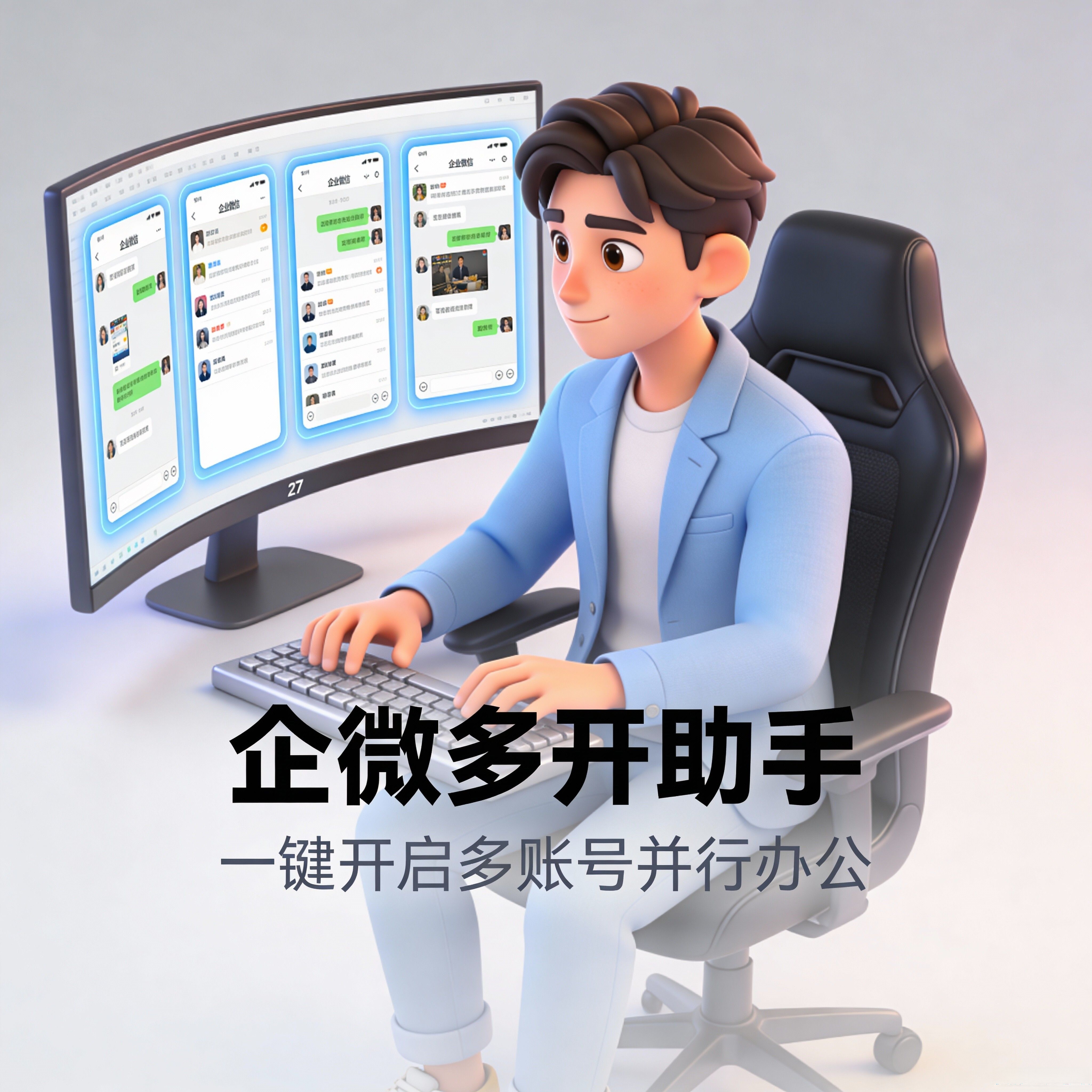 企微多开工具 企微多开，一台电脑开上7到8个完全没问题  理论上是没有上限限制的，主要还是您的