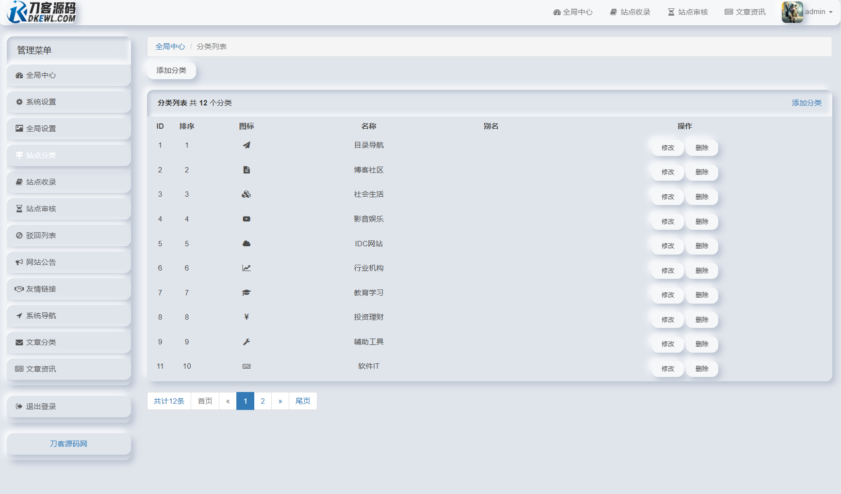 我爱导航系统源码 Pro版 | 网址导航系统 二次开发美化