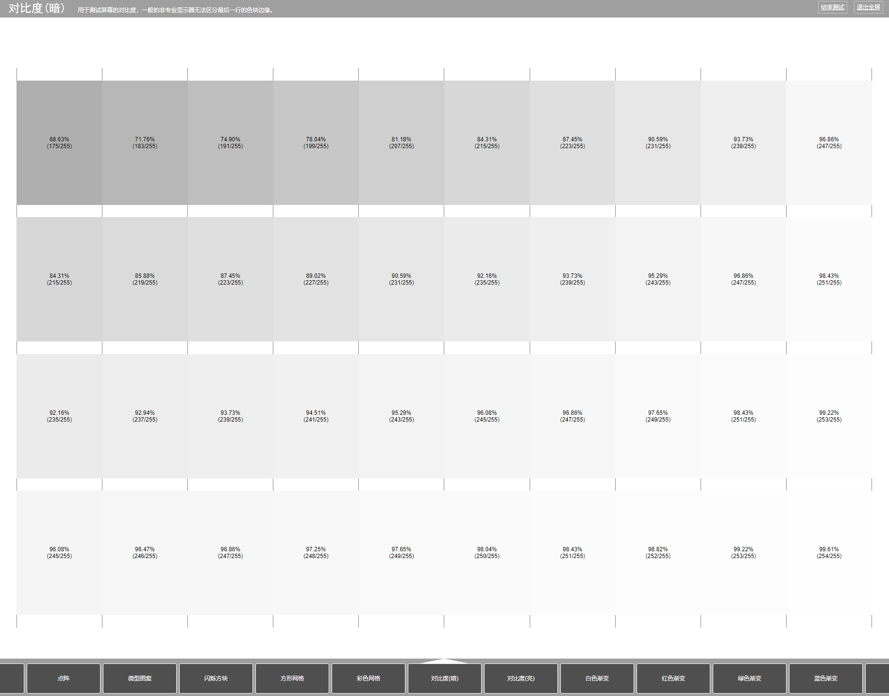 在线检测显示屏坏点html工具源码
