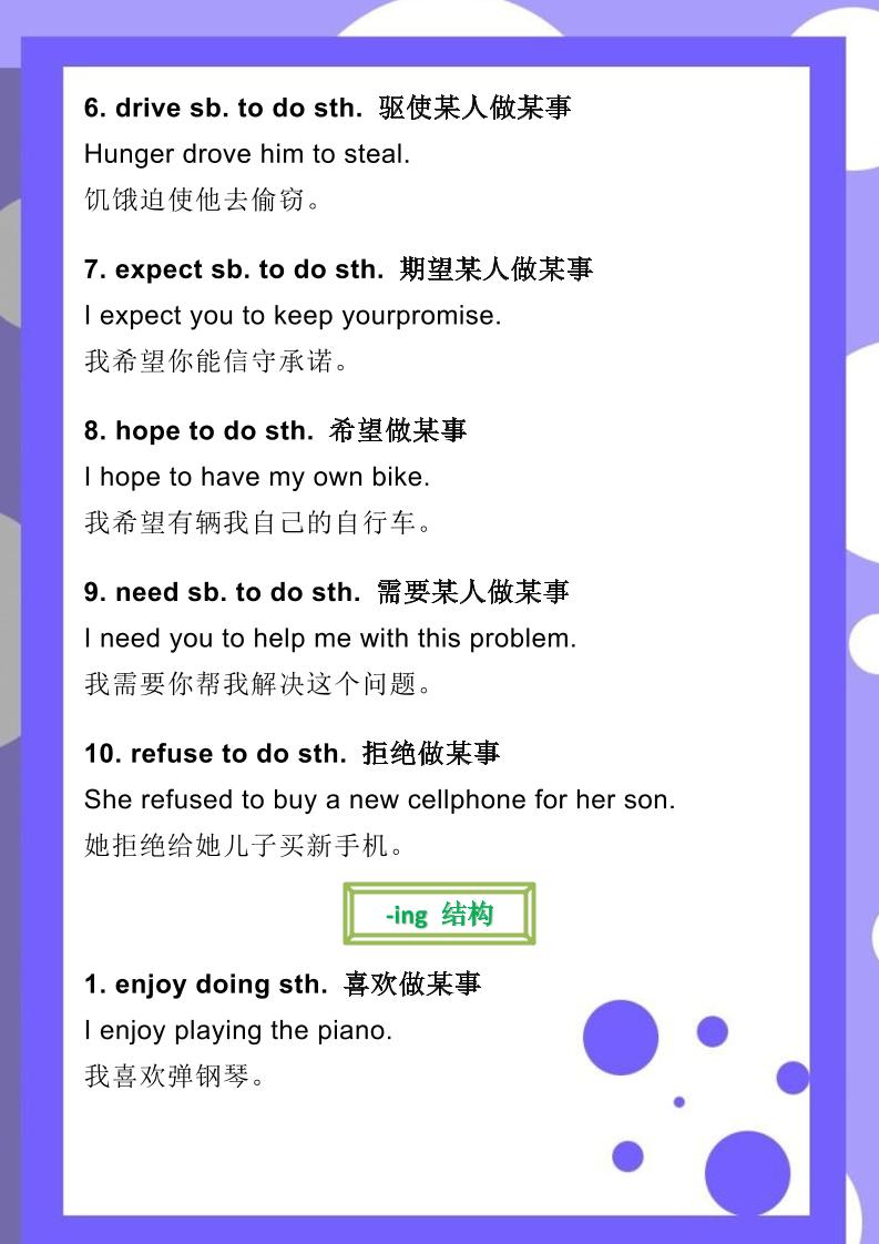 【2025秋新版】小升初英语常用固定搭配