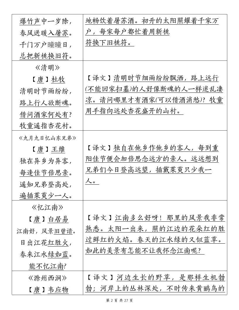 三下语文期中复习重点知识汇总-14大高频考点