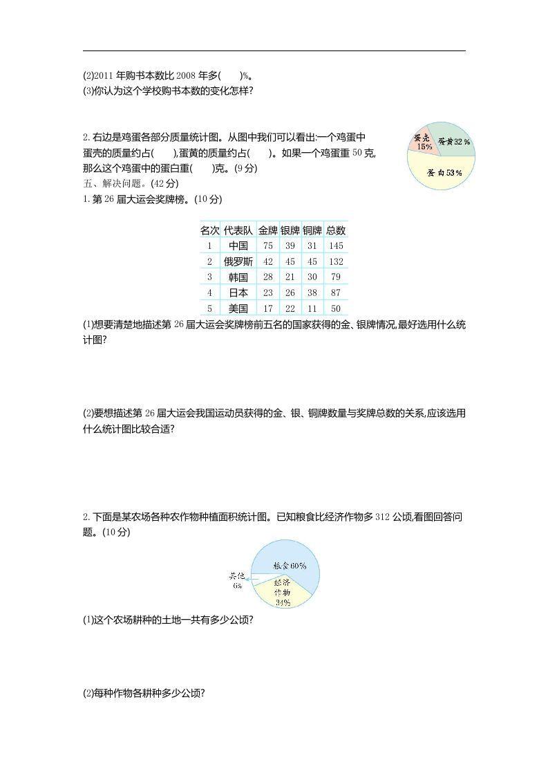六下青岛63版数学第五单元检测卷-2