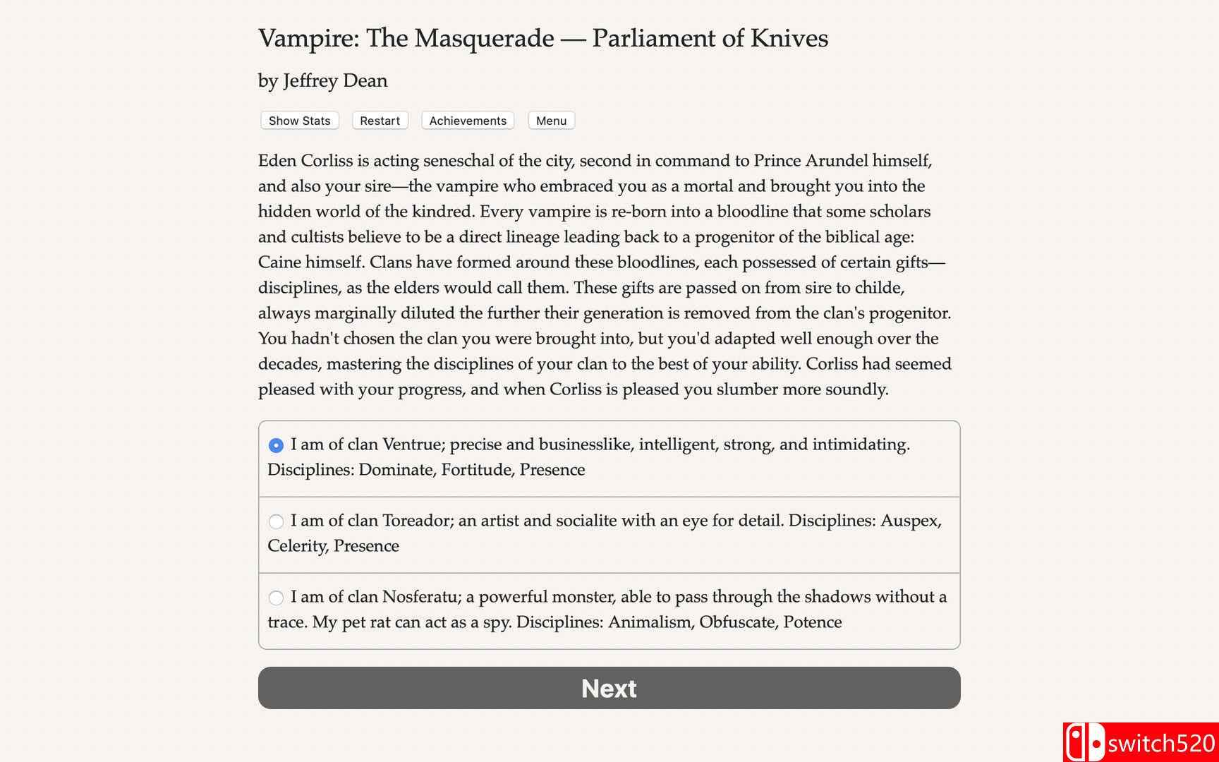 《吸血鬼：避世血族 刀锋议会（Vampire: The Masquerade Parliament Knives）》[英文]