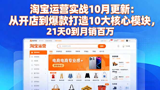 淘宝运营实战10月更新:从开店到爆款打造10大核心模块,21天0到月销百万