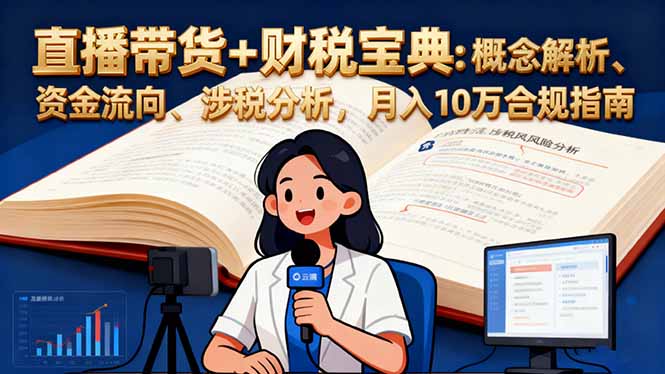 直播带货+财税宝典：概念解析、资金流向、涉税分析，月入10万合规指南