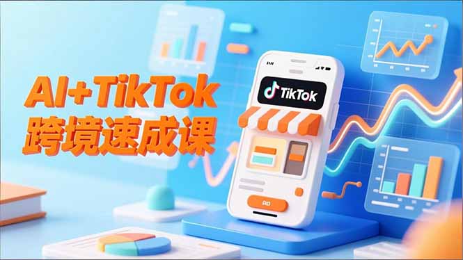 AI+TikTok跨境速成课,智能翻译、店铺定位、流程拆解,7天高效上线运营