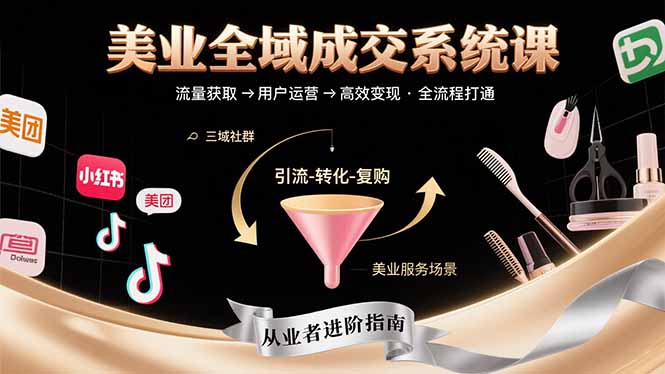 美业全域成交系统课程:帮助美业从业者打通从流量获取到高效变现全流程