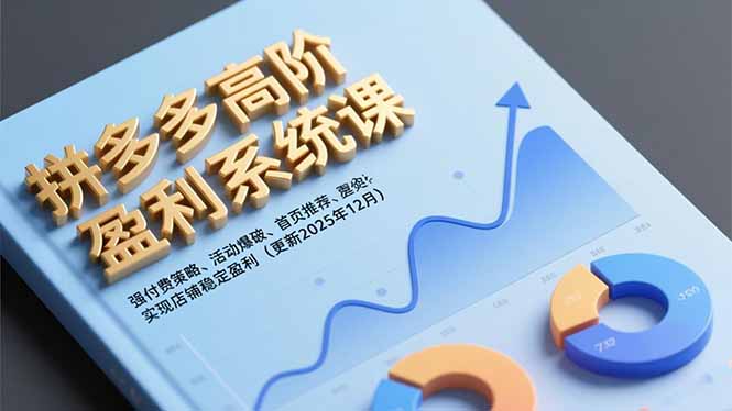 拼多多高阶盈利系统课,强付费策略、活动爆破、首页推荐,实现店铺稳定盈利(更新12月