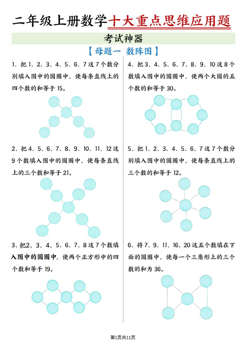 二上数学十大重点母题合集（含答案11页）