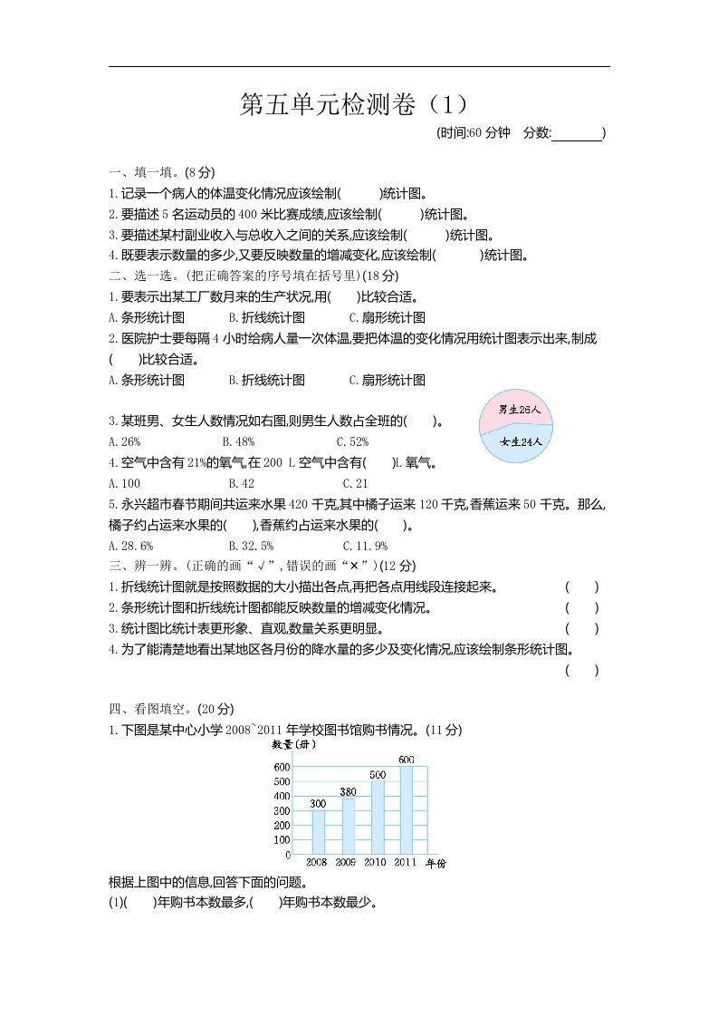 六下青岛63版数学第五单元检测卷-2
