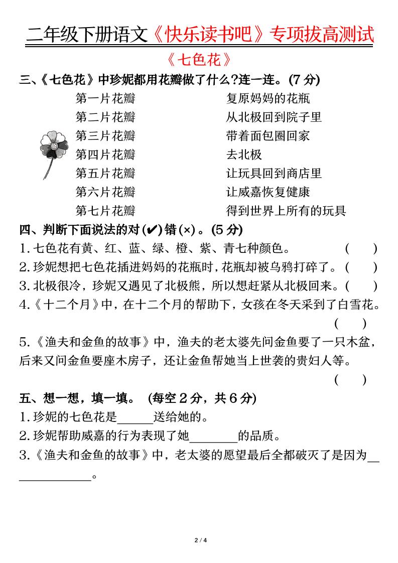 二下语文【快乐读书吧专项-空白】