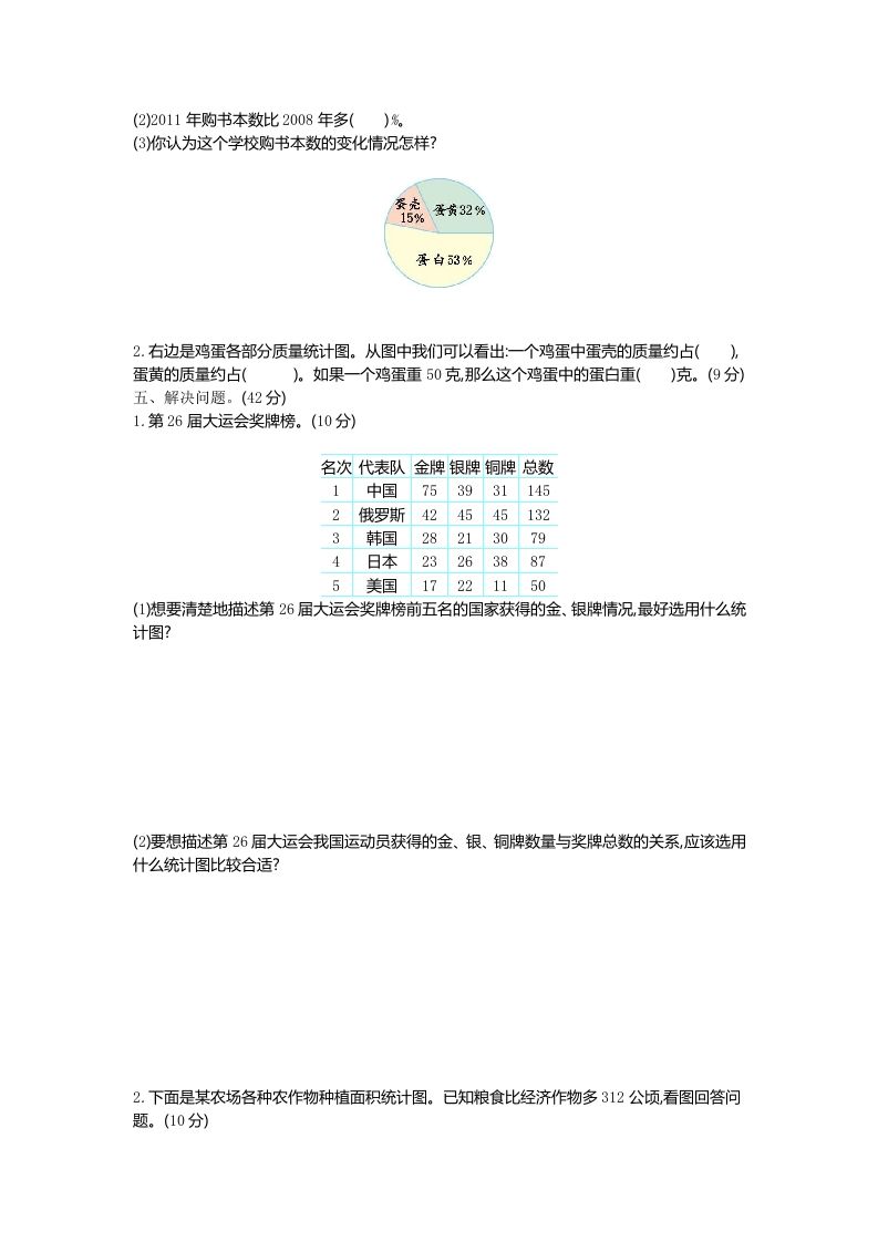 五下（54制）青岛版数学第七单元检测-1