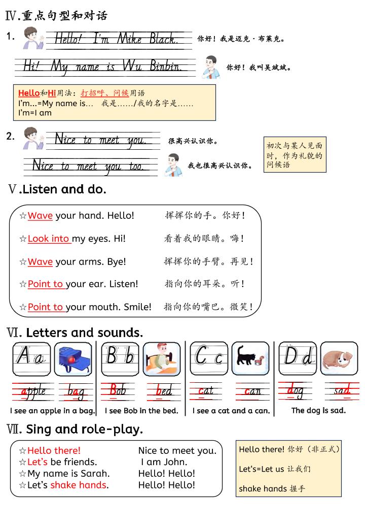 新三上英语人教pep知识点总结