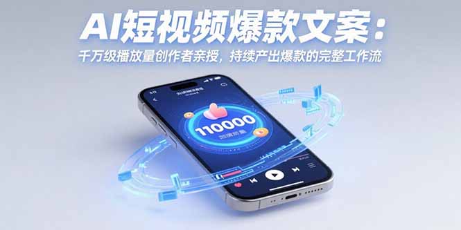AI短视频爆款文案:千万级播放量创作者亲授,持续产出爆款的完整工作流