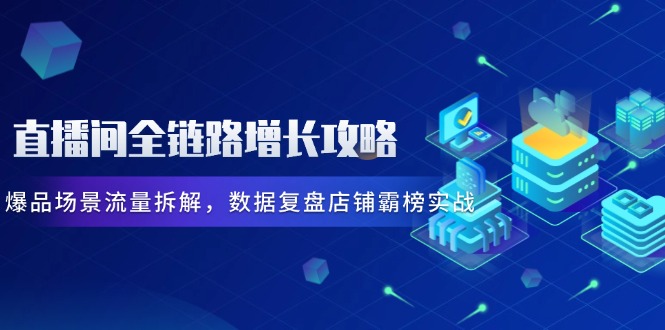 直播间全链路增长攻略,爆品场景流量拆解,数据复盘店铺霸榜实战