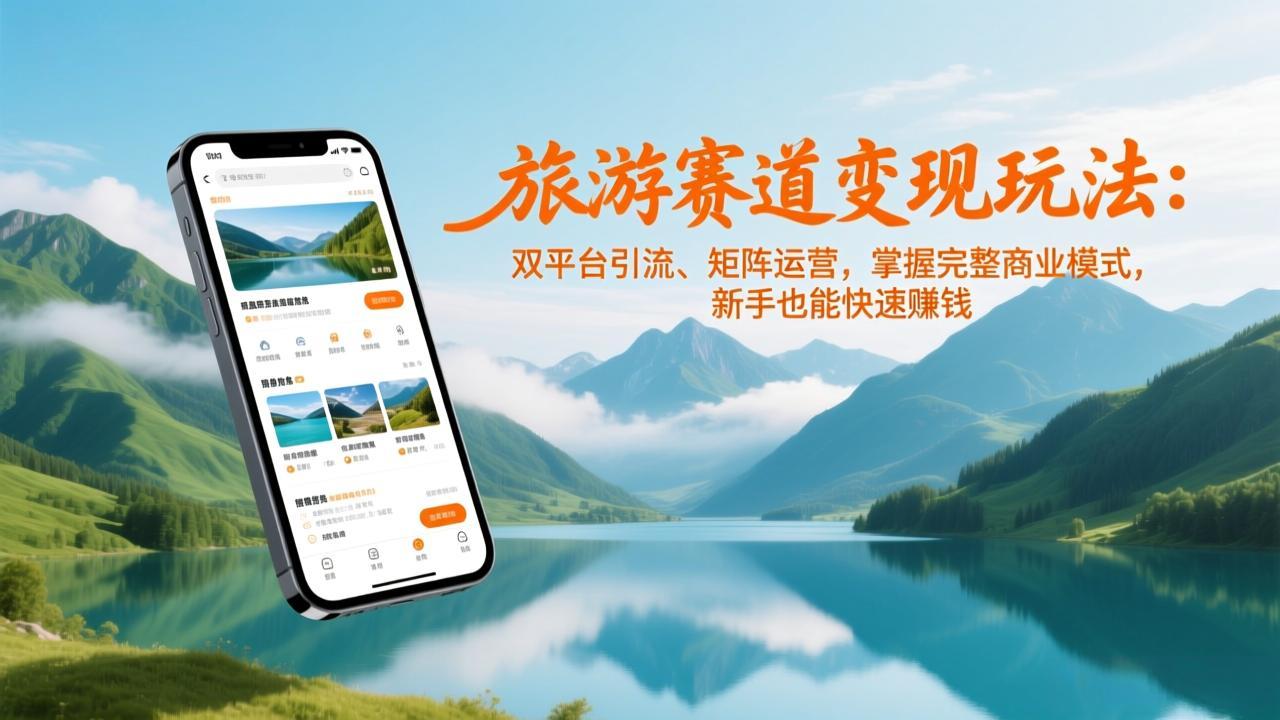 旅游赛道变现玩法：双平台引流、矩阵运营，掌握完整商业模式，新手也能快速赚钱