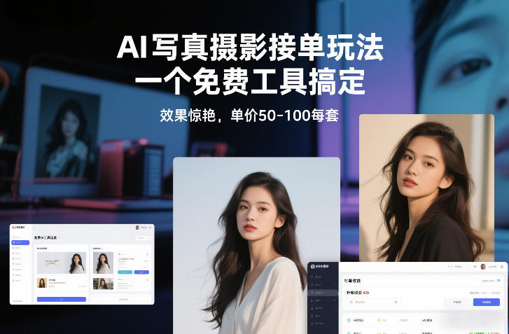 AI写真摄影接单玩法,一个免费工具搞定,效果惊艳,单价50-100每套