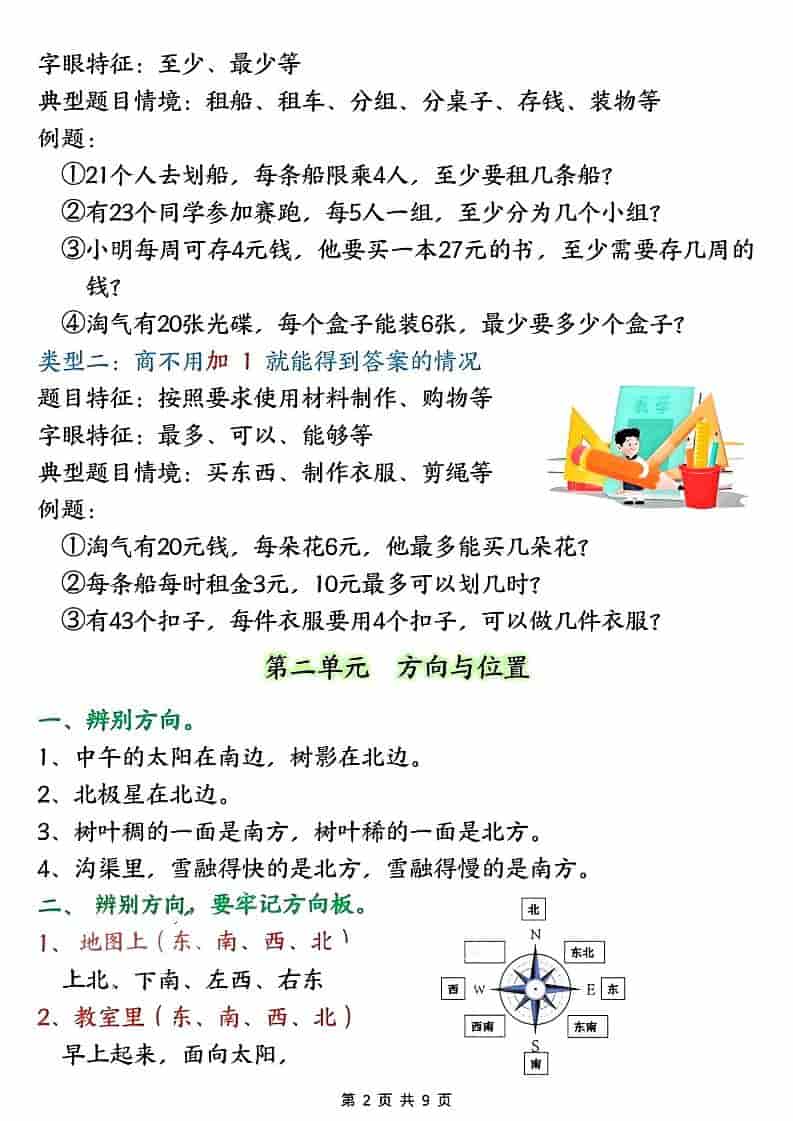 二年级下数学知识点大全.《北师版》