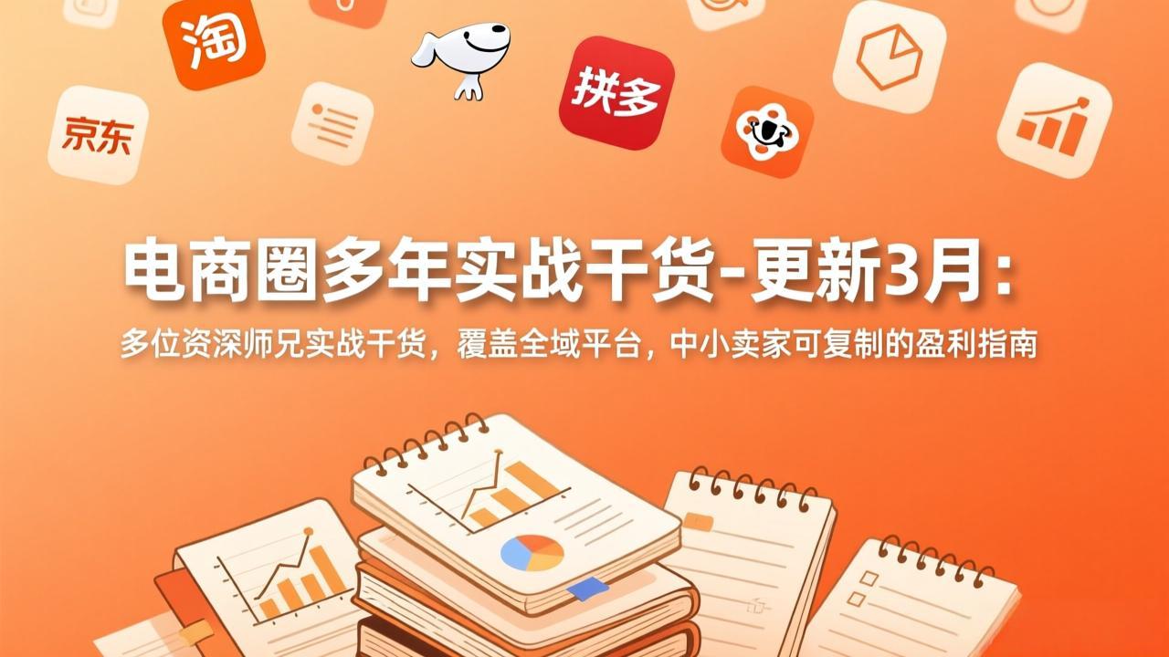 电商圈多年实战干货-更新3月:多位资深师兄实战干货,覆盖全域平台,中小卖家可复制的盈利指南