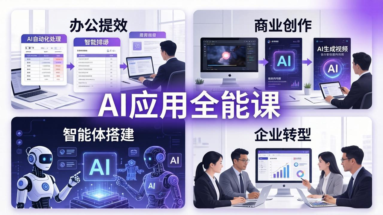 AIGC 应用全能课:办公提效、商业创作、智能体搭建、企业转型,一站式学会AI应用