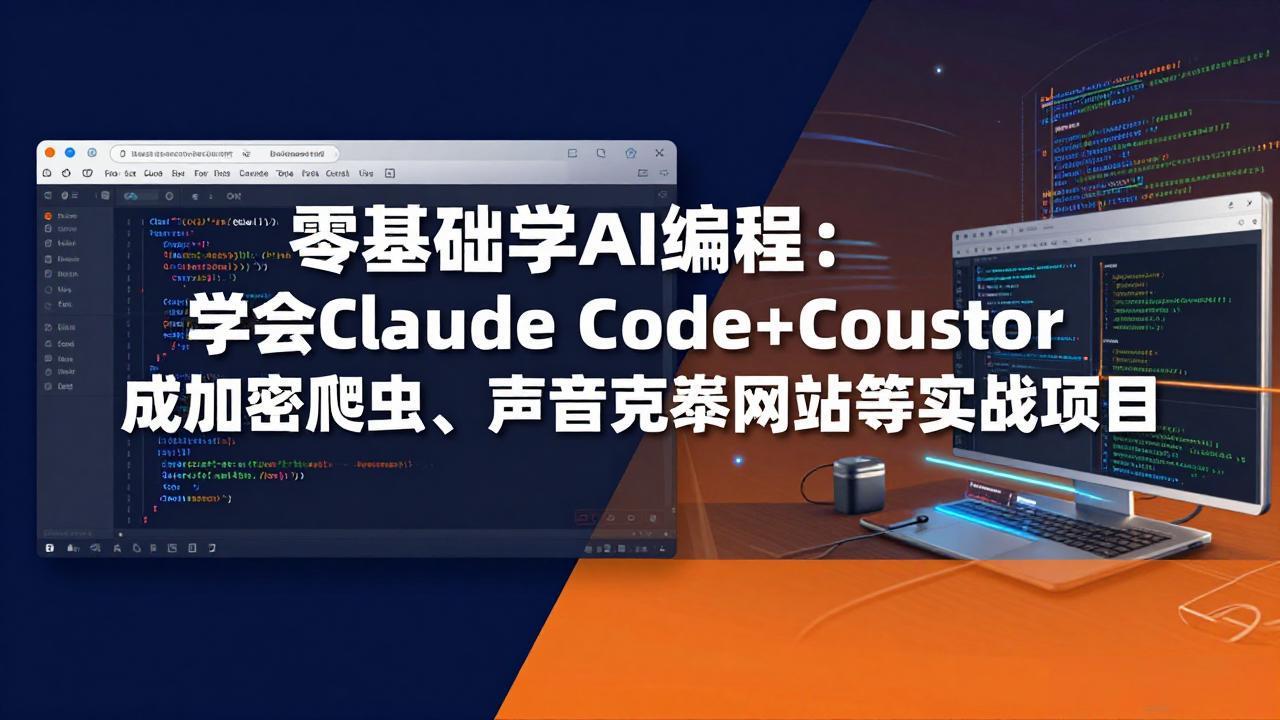 零基础学AI编程:学会Claude Code+Cursor完成加密爬虫、声音克隆网站等实战项目