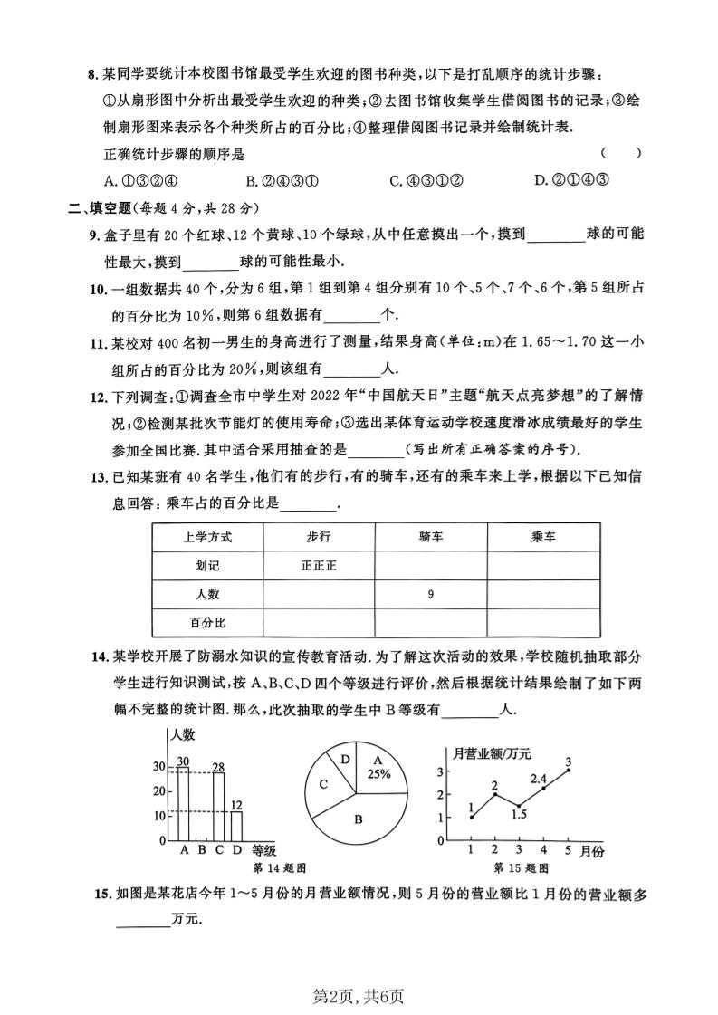 六年级下数学第三单元质量检测卷《沪教版》(2)