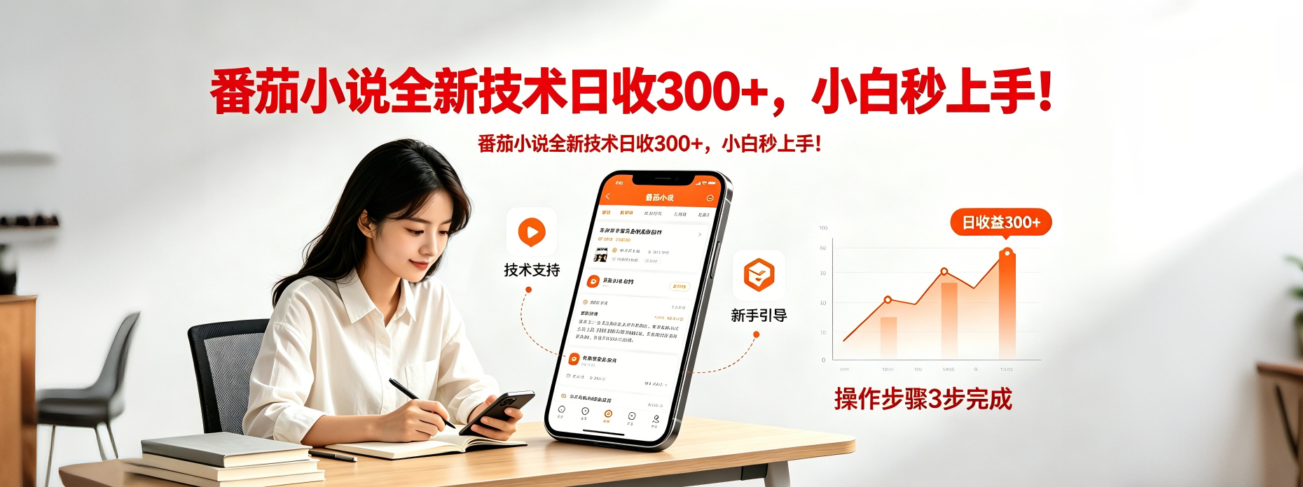 番茄小说全新技术全新玩法!无脑日收300+