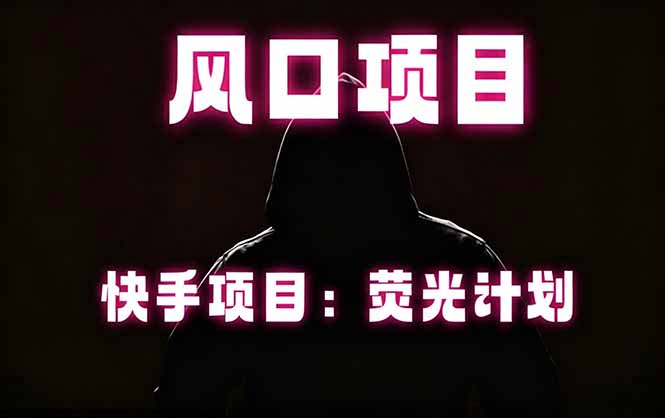 快手风口项目,荧光计划托管,长期稳定,适合批量做