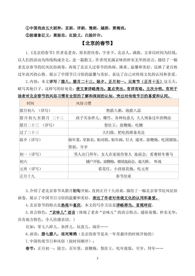 六年级下语文期末复习资料