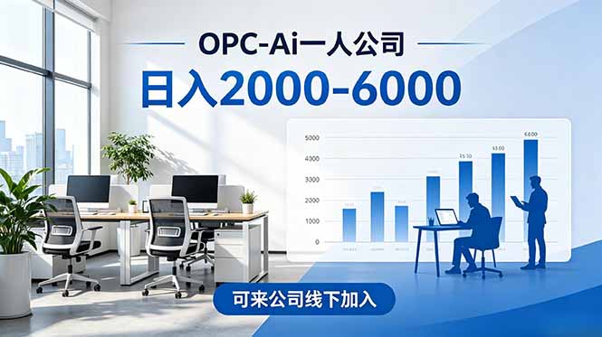 2026创业新风口—OPC一人公司模式震撼首发!日收益2000-6000+,项目绿色长久,安全稳健,合...