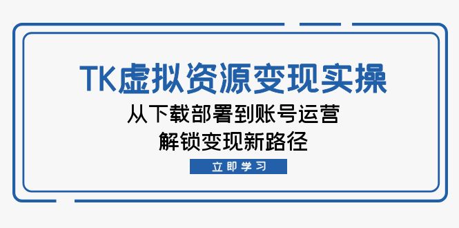 TK虚拟资料变现实操:从下载部署到账号运营,解锁变现新路径