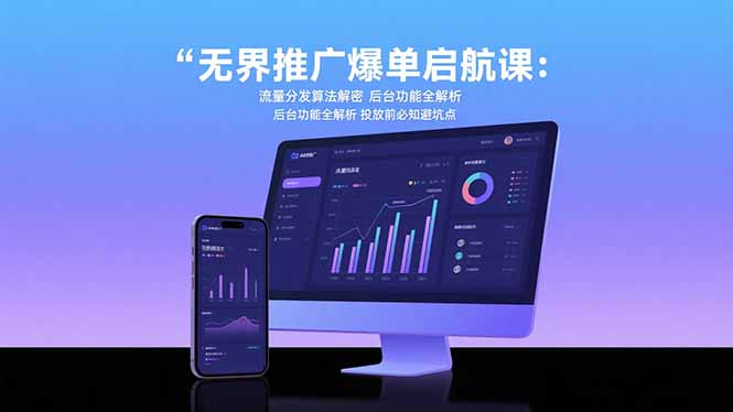 无界推广爆单启航课:流量分发算法解密 后台功能全解析 投放前必知避坑点