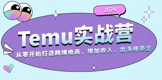 2024Temu实战营:从零开始打造跨境电商,增加收入,出海赚美金