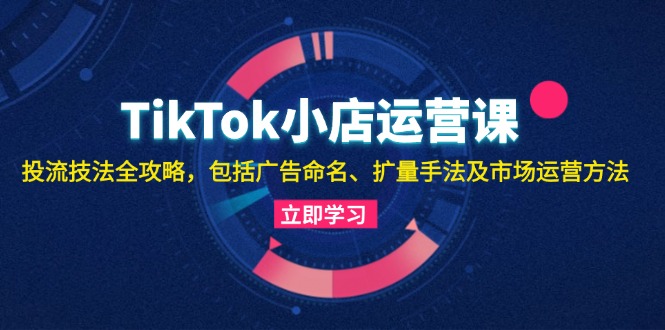 TikTok小店运营课:投流技法全攻略,包括广告命名 扩量手法及市场运营方法