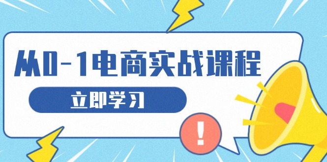 从零做电商实战课程,教你如何获取访客、选品布局,搭建基础运营团队