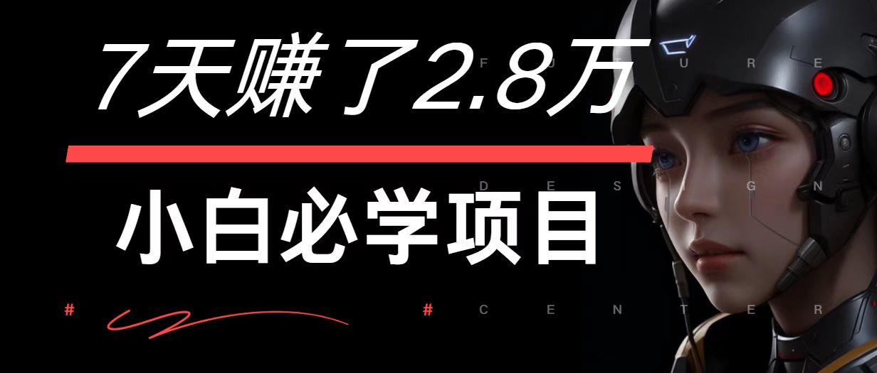 7天赚了2.8万!每单利润最少500+,轻松月入7万+小白有手就行