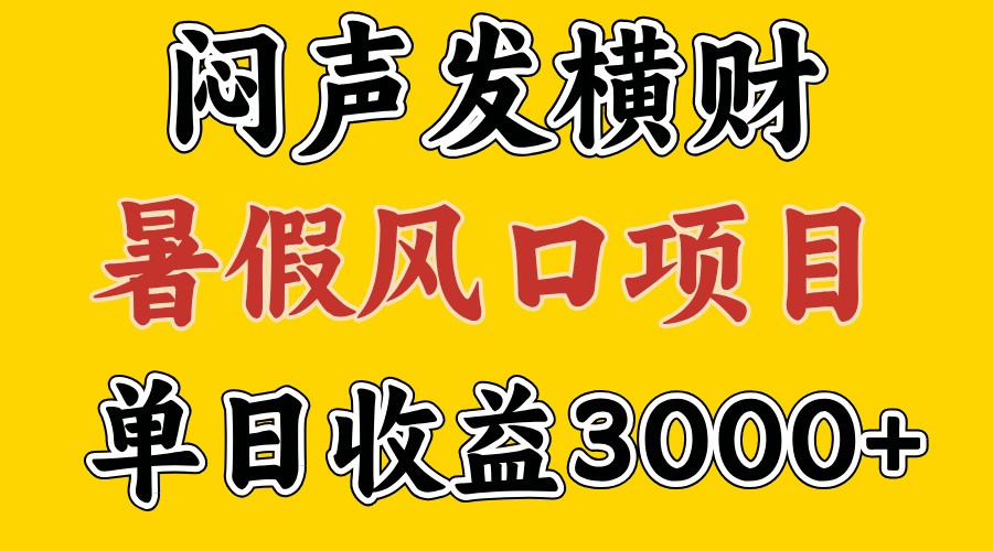 30天赚了7.5W 暑假风口项目,比较好学,2天左右上手