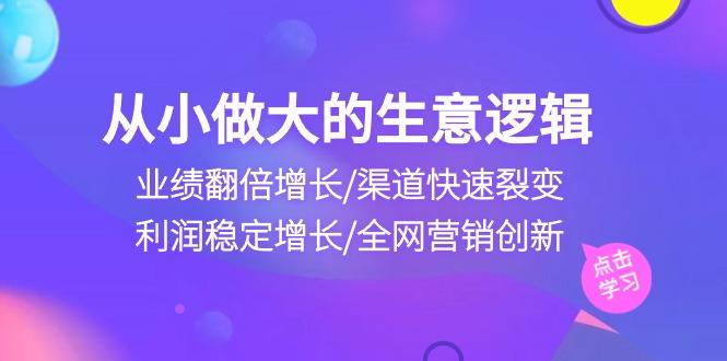 从小做大生意逻辑:业绩翻倍增长/渠道快速裂变/利润稳定增长/全网营销创新