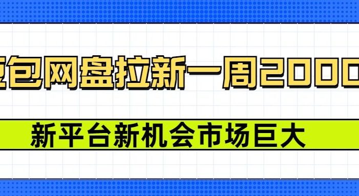 豆包网盘拉新,一周2k,新平台新机会