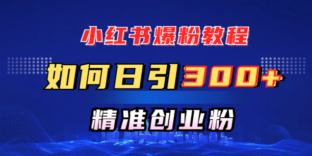 小红书爆粉教程,如何日引300+创业粉,快速实现精准变现!