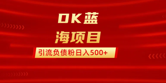 DK蓝海项目 通过,抖音,快手,小红书,引流负债粉日入500+