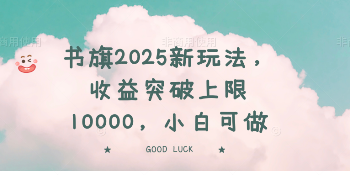 书旗2025新玩法,收益突破上限10000,小白可做