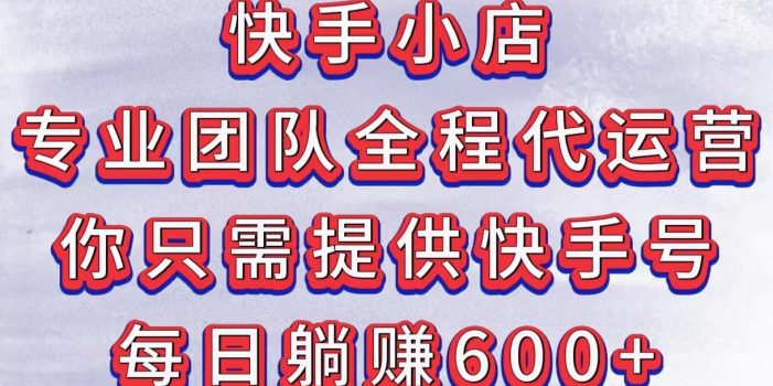 快手小店,专业团队全程代运营,你只需提供快手号,每日躺赚600+