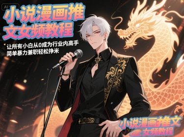 小说漫画推文女频教程,让所有小白从0成为行业内高手,简单暴力兼职轻松挣米