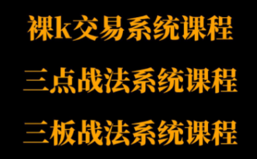 半山猎人三套系统课程(裸K体系、三点体系、三板体系)