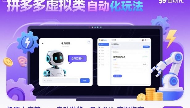 拼多多虚拟类目自动化玩法:机器人应答+自动发货,月入1W+实操指南