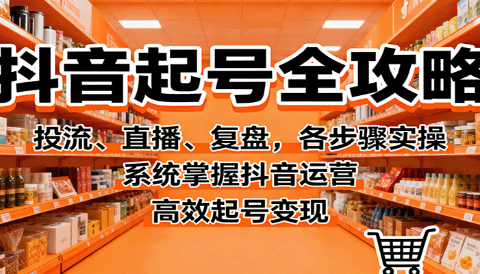 抖音起号全攻略,投流、直播、复盘,各步骤实操,系统掌握抖音运营,高效起号变现